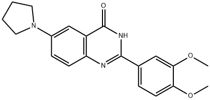 2-(3,4-DIMETHOXYPHENYL)-6-(1-PYRROLIDINYL)-4(3H)-QUINAZOLINONE Struktur