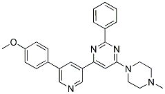 4-[5-(4-METHOXY-PHENYL)-PYRIDIN-3-YL]-6-(4-METHYL-PIPERAZIN-1-YL)-2-PHENYL-PYRIMIDINE Struktur