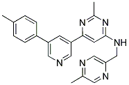 (5-METHYL-PYRAZIN-2-YLMETHYL)-[2-METHYL-6-(5-P-TOLYL-PYRIDIN-3-YL)-PYRIMIDIN-4-YL]-AMINE Struktur