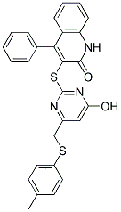 3-(4-HYDROXY-6-(P-TOLYLTHIOMETHYL)PYRIMIDIN-2-YLTHIO)-4-PHENYLQUINOLIN-2(1H)-ONE Struktur