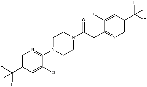 2-[3-CHLORO-5-(TRIFLUOROMETHYL)-2-PYRIDINYL]-1-(4-[3-CHLORO-5-(TRIFLUOROMETHYL)-2-PYRIDINYL]PIPERAZINO)-1-ETHANONE Struktur