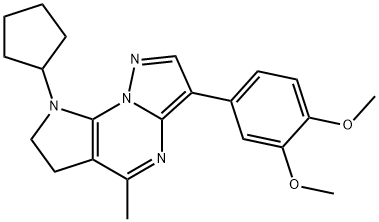 4-(8-CYCLOPENTYL-5-METHYL-7,8-DIHYDRO-6H-PYRAZOLO[1,5-A]PYRROLO[3,2-E]PYRIMIDIN-3-YL)-2-METHOXYPHENYL METHYL ETHER Struktur