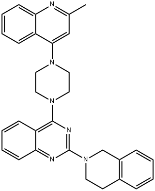 2-(3,4-DIHYDROISOQUINOLIN-2(1H)-YL)-4-(4-(2-METHYLQUINOLIN-4-YL)PIPERAZIN-1-YL)QUINAZOLINE Struktur