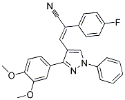 (E)-3-[3-(3,4-DIMETHOXYPHENYL)-1-PHENYL-1H-PYRAZOL-4-YL]-2-(4-FLUOROPHENYL)-2-PROPENENITRILE Struktur