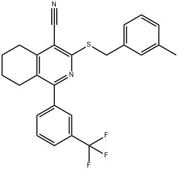 3-[(3-METHYLBENZYL)SULFANYL]-1-[3-(TRIFLUOROMETHYL)PHENYL]-5,6,7,8-TETRAHYDRO-4-ISOQUINOLINECARBONITRILE Struktur