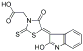 [(5Z)-5-(2-HYDROXY-3H-INDOL-3-YLIDENE)-4-OXO-2-THIOXO-1,3-THIAZOLIDIN-3-YL]ACETIC ACID Struktur