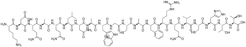 H-LYS-ASP-GLN-ALA-GLN-LEU-ASN-ALA-TRP-GLY-CYS-ALA-PHE-ARG-GLN-VAL-CYS-HIS-THR-THR-OH Struktur