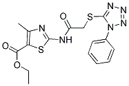 ETHYL 4-METHYL-2-(([(1-PHENYL-1H-TETRAZOL-5-YL)THIO]ACETYL)AMINO)-1,3-THIAZOLE-5-CARBOXYLATE Struktur