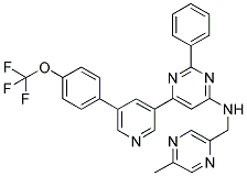 (5-METHYL-PYRAZIN-2-YLMETHYL)-(2-PHENYL-6-[5-(4-TRIFLUOROMETHOXY-PHENYL)-PYRIDIN-3-YL]-PYRIMIDIN-4-YL)-AMINE Struktur