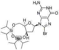 8-BROMO-N9-[3',5'-O-(1,1,3,3-TETRAKIS(ISOPROPYL)-1,3-DISILOXANEDIYL)-BETA-D-2'-DEOXYRIBOFURANOSYL]GUANINE Struktur