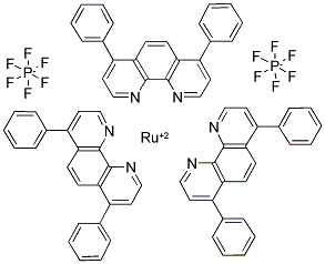 TRIS(4,7-DIPHENYL-1,10-PHENANTHROLINE)RUTHENIUM(II) BIS(HEXAFLUOROPHOSPHATE) COMPLEX Struktur