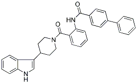 N-[2-((4-(1H-INDOL-3-YL)PIPERIDIN-1-YL)CARBONYL)PHENYL]-1,1'-BIPHENYL-4-CARBOXAMIDE Struktur