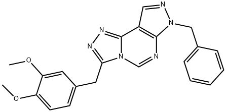 7-BENZYL-3-(3,4-DIMETHOXYBENZYL)-7H-PYRAZOLO[4,3-E][1,2,4]TRIAZOLO[4,3-C]PYRIMIDINE Struktur