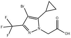 (4-BROMO-5-CYCLOPROPYL-3-TRIFLUOROMETHYL-PYRAZOL-1-YL)-ACETIC ACID Struktur