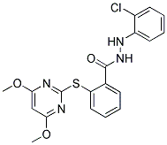 2-[(4,6-DIMETHOXYPYRIMIDIN-2-YL)THIO]BENZOIC ACID, 2-(2-CHLOROPHENYL)HYDRAZIDE Struktur