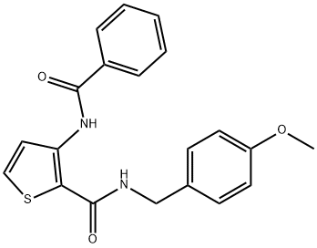 3-(BENZOYLAMINO)-N-(4-METHOXYBENZYL)-2-THIOPHENECARBOXAMIDE Struktur