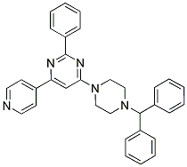 4-(4-BENZHYDRYL-PIPERAZIN-1-YL)-2-PHENYL-6-PYRIDIN-4-YL-PYRIMIDINE Struktur