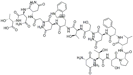 H-ASN-THR-SER-PRO-LEU-PHE-ASN-SER-THR-TRP-ASN-GLY-ASN-ASN-THR-OH Struktur