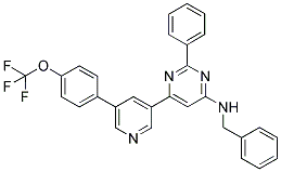 BENZYL-(2-PHENYL-6-[5-(4-TRIFLUOROMETHOXY-PHENYL)-PYRIDIN-3-YL]-PYRIMIDIN-4-YL)-AMINE Struktur