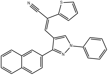 (Z)-3-[3-(2-NAPHTHYL)-1-PHENYL-1H-PYRAZOL-4-YL]-2-(2-THIENYL)-2-PROPENENITRILE Struktur