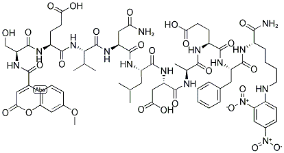 7-METHOXYCOUMARIN-4-ACETYL-SER-GLU-VAL-ASN-LEU-ASP-ALA-GLU-PHE-(2,4-DINITROPHENYL)LYS-NH2 Struktur