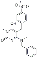 4-(BENZYL-METHYL-AMINO)-6-HYDROXY-5-(4-METHANESULFONYL-BENZYL)-1-METHYL-1H-PYRIMIDIN-2-ONE Struktur