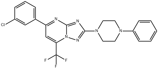 5-(3-CHLOROPHENYL)-2-(4-PHENYLPIPERAZINO)-7-(TRIFLUOROMETHYL)[1,2,4]TRIAZOLO[1,5-A]PYRIMIDINE Struktur