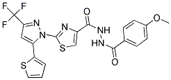 N'-(4-METHOXYBENZOYL)-2-[5-THIEN-2-YL-3-(TRIFLUOROMETHYL)-1H-PYRAZOL-1-YL]-1,3-THIAZOLE-4-CARBOHYDRAZIDE Struktur