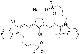 2-[2-[2-CHLORO-3-[2-[1,3-DIHYDRO-3,3-DIMETHYL-1-(4-SULFOBUTYL)-2H-INDOL-2-YLIDENE]-ETHYLIDENE]-1-CYCLOPENTEN-1-YL]-ETHENYL]-3,3-DIMETHYL-1-(4-SULFOBUTYL)-3H-INDOLIUM HYDROXIDE, INNER SALT SODIUM SALT Struktur