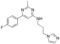 6-(4-FLUOROPHENYL)-N-[3-(1H-IMIDAZOL-1-YL)PROPYL]-2-METHYLPYRIMIDIN-4-AMINE Struktur