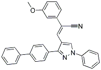 (Z)-3-(3-[1,1'-BIPHENYL]-4-YL-1-PHENYL-1H-PYRAZOL-4-YL)-2-(3-METHOXYPHENYL)-2-PROPENENITRILE Struktur