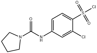 2-CHLORO-4-[(PYRROLIDINE-1-CARBONYL)-AMINO]-BENZENESULFONYL CHLORIDE Struktur