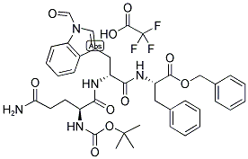 BOC-GLN-D-TRP(FORMYL)-PHE BENZYL ESTER TRIFLUOROACETATE SALT Struktur