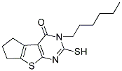 5-HEXYL-6-MERCAPTO-1,2,3,5-TETRAHYDRO-8-THIA-5,7-DIAZA-CYCLOPENTA[A]INDEN-4-ONE Struktur