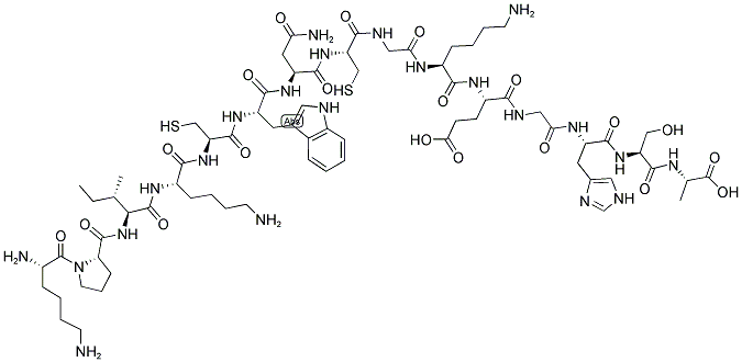 H-LYS-PRO-ILE-LYS-CYS-TRP-ASN-CYS-GLY-LYS-GLU-GLY-HIS-SER-ALA-OH Struktur