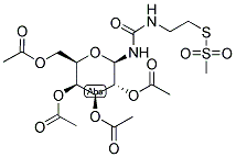 2,3,4,6-TETRA-O-ACETYL-N-(BETA-D-GALACTOPYRANOSYL)-N'-[(2-METHANETHIOSULFONYL)ETHYL]UREA Struktur