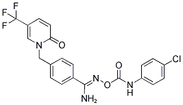 1-[4-[1-AMINO-5-(4-CHLOROPHENYL)-2,5-DIAZA-3-OXA-4-OXOPENT-1-EN-1-YL]BENZYL]-5-(TRIFLUOROMETHYL)-2-PYRIDONE Struktur