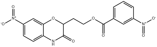 2-(7-NITRO-3-OXO-3,4-DIHYDRO-2H-1,4-BENZOXAZIN-2-YL)ETHYL 3-NITROBENZENECARBOXYLATE Struktur