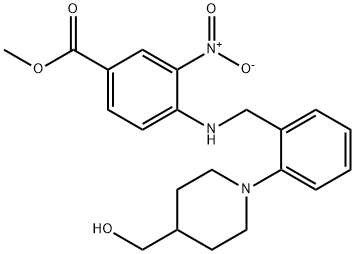 METHYL 4-((2-[4-(HYDROXYMETHYL)PIPERIDINO]BENZYL)AMINO)-3-NITROBENZENECARBOXYLATE Struktur