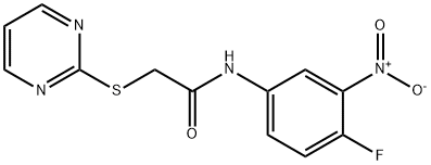 N-(4-FLUORO-3-NITROPHENYL)-2-(2-PYRIMIDINYLSULFANYL)ACETAMIDE Struktur