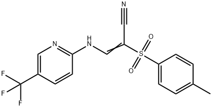 2-((4-METHYLPHENYL)SULFONYL)-3-((5-(TRIFLUOROMETHYL)(2-PYRIDYL))AMINO)PROP-2-ENENITRILE Struktur