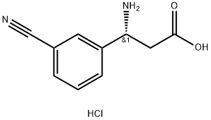 (R)-3-AMINO-3-(3-CYANO-PHENYL)-PROPANOIC ACID HYDROCHLORIDE Struktur