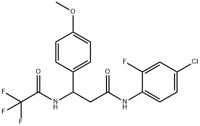 N-(4-CHLORO-2-FLUOROPHENYL)-3-(4-METHOXYPHENYL)-3-[(2,2,2-TRIFLUOROACETYL)AMINO]PROPANAMIDE Struktur