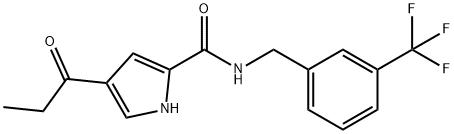 4-PROPIONYL-N-[3-(TRIFLUOROMETHYL)BENZYL]-1H-PYRROLE-2-CARBOXAMIDE Struktur