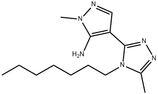 4-(4-HEPTYL-5-METHYL-4H-1,2,4-TRIAZOL-3-YL)-1-METHYL-1H-PYRAZOL-5-AMINE Struktur