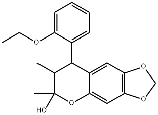 8-(2-ETHOXYPHENYL)-6,7-DIMETHYL-7,8-DIHYDRO-6H-[1,3]DIOXOLO[4,5-G]CHROMEN-6-OL Struktur