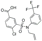 3-[ALLYL-(3-TRIFLUOROMETHYL-PHENYL)-SULFAMOYL]-4-CHLORO-BENZOIC ACID Struktur