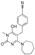 4-[(4-AZEPAN-1-YL-6-HYDROXY-1-METHYL-2-OXO-1,2-DIHYDROPYRIMIDIN-5-YL)METHYL]BENZONITRILE Struktur