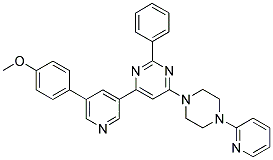 4-[5-(4-METHOXY-PHENYL)-PYRIDIN-3-YL]-2-PHENYL-6-(4-PYRIDIN-2-YL-PIPERAZIN-1-YL)-PYRIMIDINE Struktur