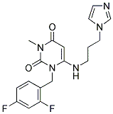 1-(2,4-DIFLUOROBENZYL)-6-([3-(1H-IMIDAZOL-1-YL)PROPYL]AMINO)-3-METHYLPYRIMIDINE-2,4(1H,3H)-DIONE Struktur